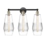 Innovations Lighting Windham 3 Light 25" Wide Vanity Light Black Antique Brass / Clear