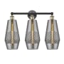 Innovations Lighting Windham 3 Light 25" Wide Vanity Light Black Antique Brass / Smoked