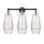 Innovations Lighting Windham 3 Light 25" Wide Vanity Light Black Antique Brass / Seedy