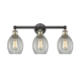 Innovations Lighting Eaton 3 Light 24" Wide Vanity Light Black Antique Brass / Clear