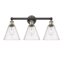 Innovations Lighting Berkshire 3 Light 26" Wide Vanity Light Black Antique Brass / Seedy