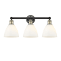 Innovations Lighting Bristol Glass 3 Light 26" Wide Vanity Light Black Antique Brass / Matte White