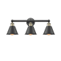 Innovations Lighting Smithfield 3 Light 25" Wide Vanity Light Black Antique Brass / Matte Black