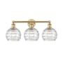 Innovations Lighting Athens 3 Light 26" Wide Vanity Light Brushed Brass / Clear Deco Swirl