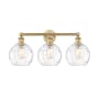 Innovations Lighting Athens 3 Light 26" Wide Vanity Light Brushed Brass / Clear Water Glass