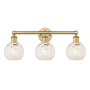 Innovations Lighting White Mouchette 3 Light 24" Wide Vanity Light Brushed Brass