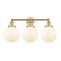 Innovations Lighting Beacon 3 Light 25" Wide Vanity Light Brushed Brass / Matte White