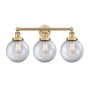 Innovations Lighting Beacon 3 Light 25" Wide Vanity Light Brushed Brass / Clear