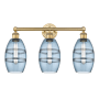 Innovations Lighting Vaz 3 Light 24" Wide Vanity Light Brushed Brass / Princess Blue