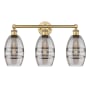 Innovations Lighting Vaz 3 Light 24" Wide Vanity Light Brushed Brass / Light Smoke