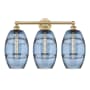 Innovations Lighting Vaz 3 Light 26" Wide Vanity Light Brushed Brass / Princess Blue