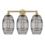 Innovations Lighting Vaz 3 Light 26" Wide Vanity Light Brushed Brass / Light Smoke
