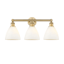 Innovations Lighting Bristol Glass 3 Light 26" Wide Vanity Light Brushed Brass / Matte White
