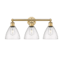 Innovations Lighting Bristol Glass 3 Light 26" Wide Vanity Light Brushed Brass / Seedy