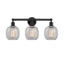 Innovations Lighting Belfast 3 Light 24" Wide Vanity Light Matte Black / Clear Crackle