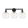 Innovations Lighting Athens 3 Light 26" Wide Vanity Light Matte Black / Clear Water Glass