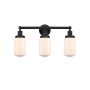Innovations Lighting Dover 3 Light 25" Wide Vanity Light Matte Black / Matte White