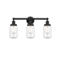 Innovations Lighting Dover 3 Light 25" Wide Vanity Light Matte Black / Clear