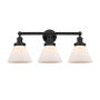Innovations Lighting Cone 3 Light 26" Wide Vanity Light Matte Black / Matte White