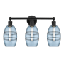 Innovations Lighting Vaz 3 Light 24" Wide Vanity Light Matte Black / Princess Blue