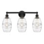 Innovations Lighting Vaz 3 Light 24" Wide Vanity Light Matte Black / Clear