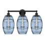 Innovations Lighting Vaz 3 Light 26" Wide Vanity Light Matte Black / Princess Blue