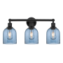 Innovations Lighting Bella 3 Light 24" Wide Vanity Light Matte Black / Princess Blue