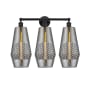 Innovations Lighting Windham 3 Light 25" Wide Vanity Light Matte Black / Smoked