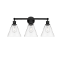 Innovations Lighting Berkshire 3 Light 26" Wide Vanity Light Matte Black / Clear