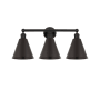 Innovations Lighting Ballston Cone 3 Light 26" Wide Vanity Light Matte Black