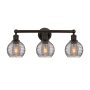 Innovations Lighting Athens Deco Swirl 3 Light 24" Wide Vanity Light Oil Rubbed Bronze / Light Smoke Deco Swirl
