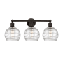 Innovations Lighting Athens 3 Light 26" Wide Vanity Light Oil Rubbed Bronze / Clear Deco Swirl