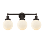 Innovations Lighting Beacon 3 Light 25" Wide Vanity Light Oil Rubbed Bronze / Matte White