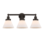 Innovations Lighting Cone 3 Light 26" Wide Vanity Light Oil Rubbed Bronze / Matte White