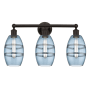 Innovations Lighting Vaz 3 Light 24" Wide Vanity Light Oil Rubbed Bronze / Princess Blue
