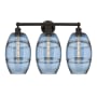 Innovations Lighting Vaz 3 Light 26" Wide Vanity Light Oil Rubbed Bronze / Princess Blue