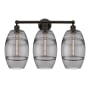 Innovations Lighting Vaz 3 Light 26" Wide Vanity Light Oil Rubbed Bronze / Light Smoke