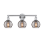 Innovations Lighting Athens Deco Swirl 3 Light 24" Wide Vanity Light Polished Chrome / Light Smoke Deco Swirl