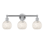 Innovations Lighting White Mouchette 3 Light 24" Wide Vanity Light Polished Chrome