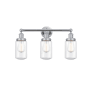 Innovations Lighting Dover 3 Light 25" Wide Vanity Light Polished Chrome / Clear