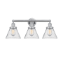 Innovations Lighting Cone 3 Light 26" Wide Vanity Light Polished Chrome / Seedy
