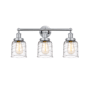 Innovations Lighting Bell 3 Light 25" Wide Vanity Light Polished Chrome / Clear Deco Swirl