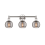 Innovations Lighting Athens Deco Swirl 3 Light 24" Wide Vanity Light Polished Nickel / Light Smoke Deco Swirl