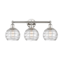 Innovations Lighting Athens 3 Light 26" Wide Vanity Light Polished Nickel / Clear Deco Swirl