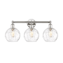 Innovations Lighting Athens 3 Light 26" Wide Vanity Light Polished Nickel / Clear Water Glass