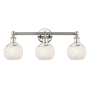 Innovations Lighting White Mouchette 3 Light 24" Wide Vanity Light Polished Nickel