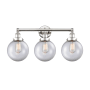 Innovations Lighting Beacon 3 Light 25" Wide Vanity Light Polished Nickel / Clear