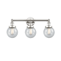 Innovations Lighting Beacon 3 Light 25" Wide Vanity Light Polished Nickel / Seedy / Multi-Colored