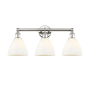 Innovations Lighting Bristol Glass 3 Light 26" Wide Vanity Light Polished Nickel / Matte White