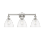 Innovations Lighting Bristol Glass 3 Light 26" Wide Vanity Light Polished Nickel / Clear
